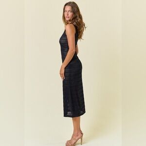 Sophie Max Navy Textured Maxi Dress